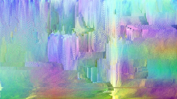 Pantalla Error Pixelada Glitch Iridiscente Colores Refracción — Foto de Stock