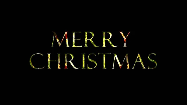 Dourado Belo Merry Christmas Texto Sobre Fundo Preto Luxo — Fotografia de Stock