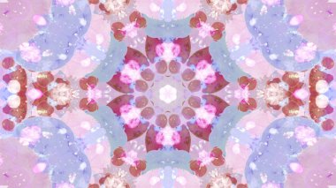 Parlak kaleydoskop animasyon arka planı, mandala, mürekkep.