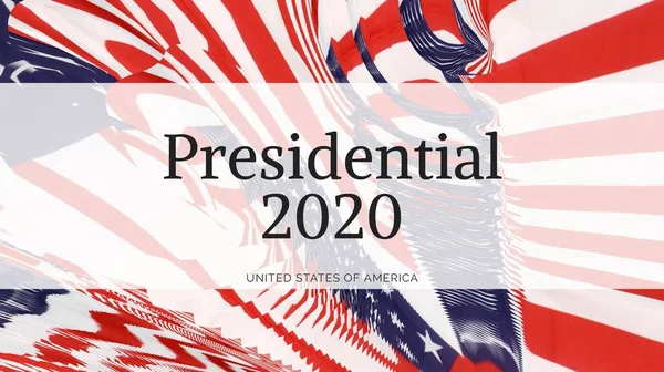 Präsidentschaftstext 2020 Auf Original Amerikanischem Flaggenhintergrund — Stockfoto