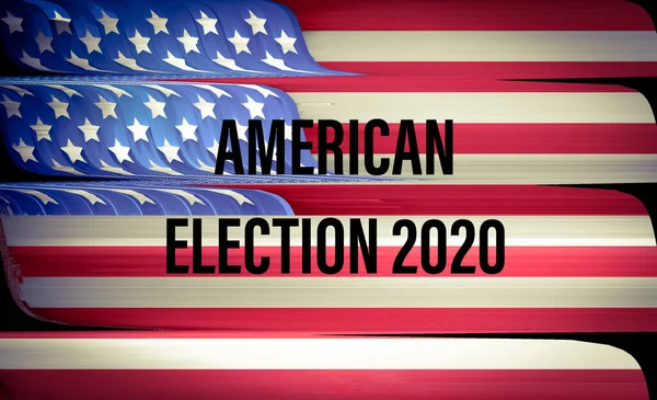 Amerikan Trend Grungy Vhs Bayrağı Seçim 2020 — Stok fotoğraf