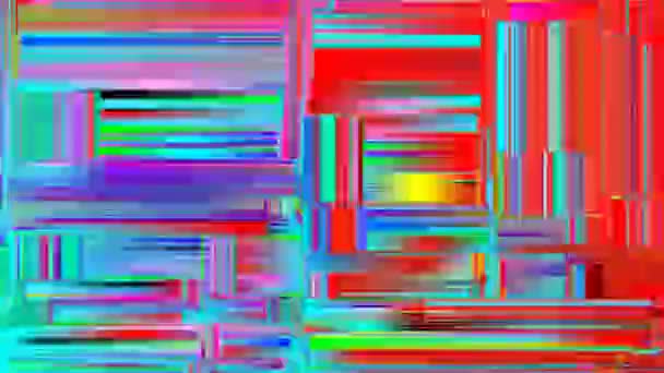 Abstract Neon Kleuren Strepen Data Ruis Glitch Naadloze Looping — Stockvideo