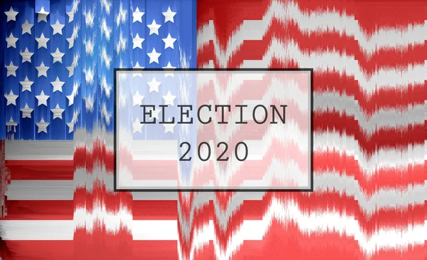 Glitch 인터럽트 Usa 플래그 Election 2020 — 스톡 사진