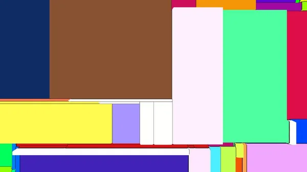 Pikselleştirilmiş geometrik şekillerin mimari soyut arka planı. Bilgisayar ekranı gürültüsü, renkli geometrik şekiller, düz renkli kareler. Moda desenleri tasarımı.