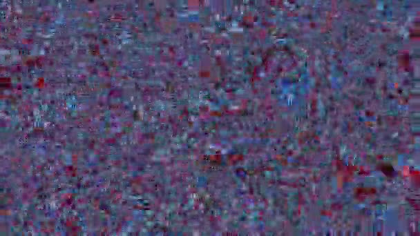 Блакитний Абстрактний Анімований Фон Мерехтінням Рухами Цифрових Хвиль Телевізійний Сніг — стокове відео