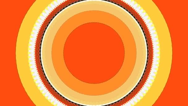 Colores Vibrantes Animados Kaleidoscope Dibujado Naranja Loop — Vídeos de Stock