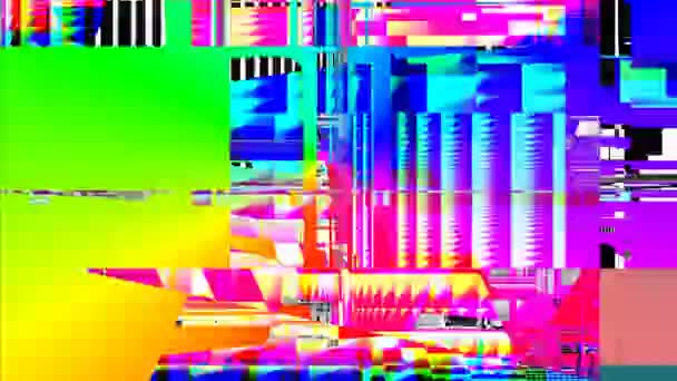 Data Noise Abstract Weird Footage Digital Generated Neon Colors Animation — Stock Video