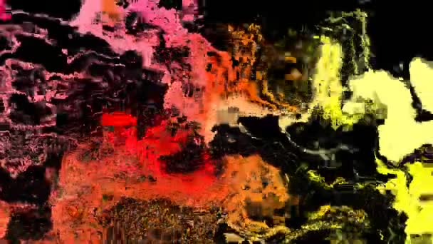 形状和纹理运动 黑色背景上的火色 — 图库视频影像