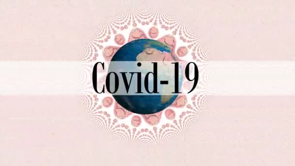 Coronavirus Animation Παγκόσμια Εξάπλωση Του Ιού Covid Κείμενο Στη Φόντο — Αρχείο Βίντεο