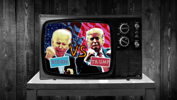 Duel Donald Trump Joe Biden American Election 2020 Final Fight — Stock Video