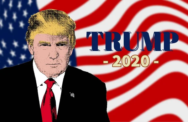 Kampanjaffisch För Donald Trump Illustration Amerikanska Valet 2020 Flygblad Broschyr — Stockfoto