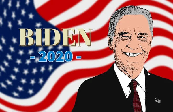 Poster Kampanye Untuk Joe Biden Ilustrasi Pemilihan Amerika 2020 Terbang — Stok Foto