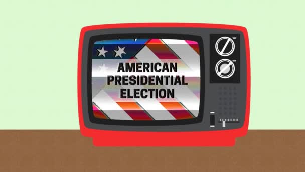 American Presidential Election Vintage Television — Stock Video