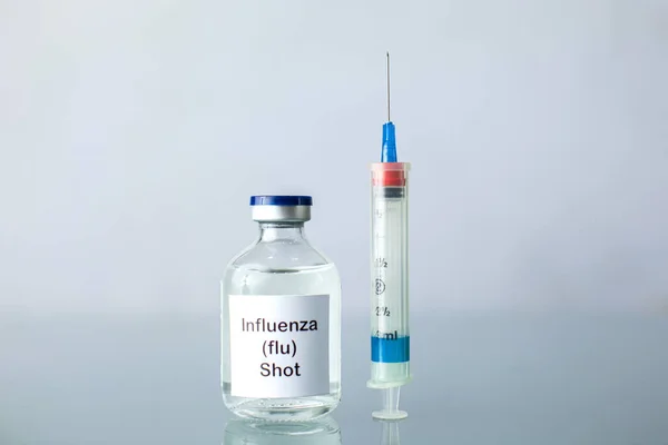 Vial Gripe Del Medicamento Para Vacunas — Foto de Stock