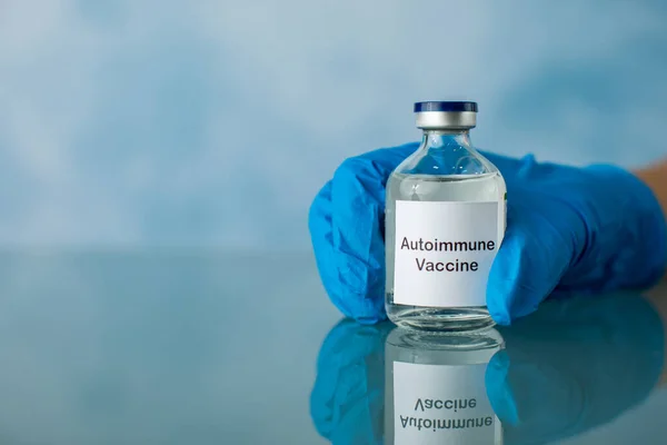Vial Transparente Vacuna Para Tratamiento Del Coronavirus Covid — Foto de Stock
