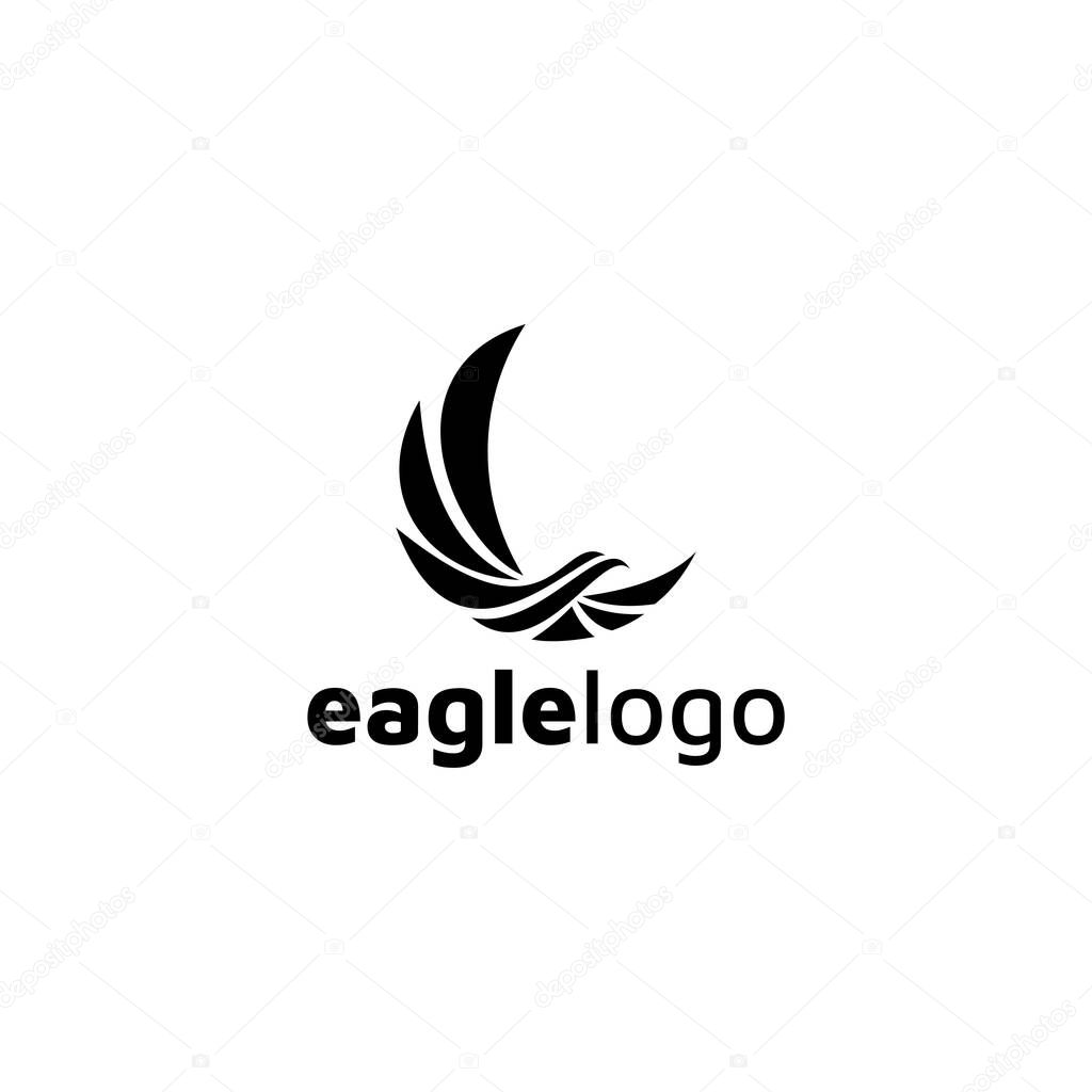 Eagle Logo design vector template negative space. Creative Wild Bird Falcon Hawk Logotype concept icon.