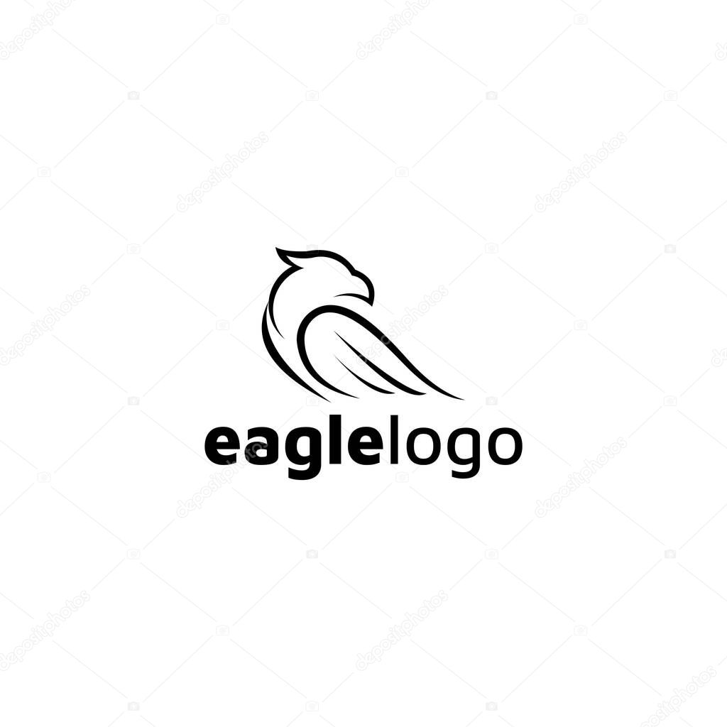 Eagle Logo design vector template negative space. Creative Wild Bird Falcon Hawk Logotype concept icon.