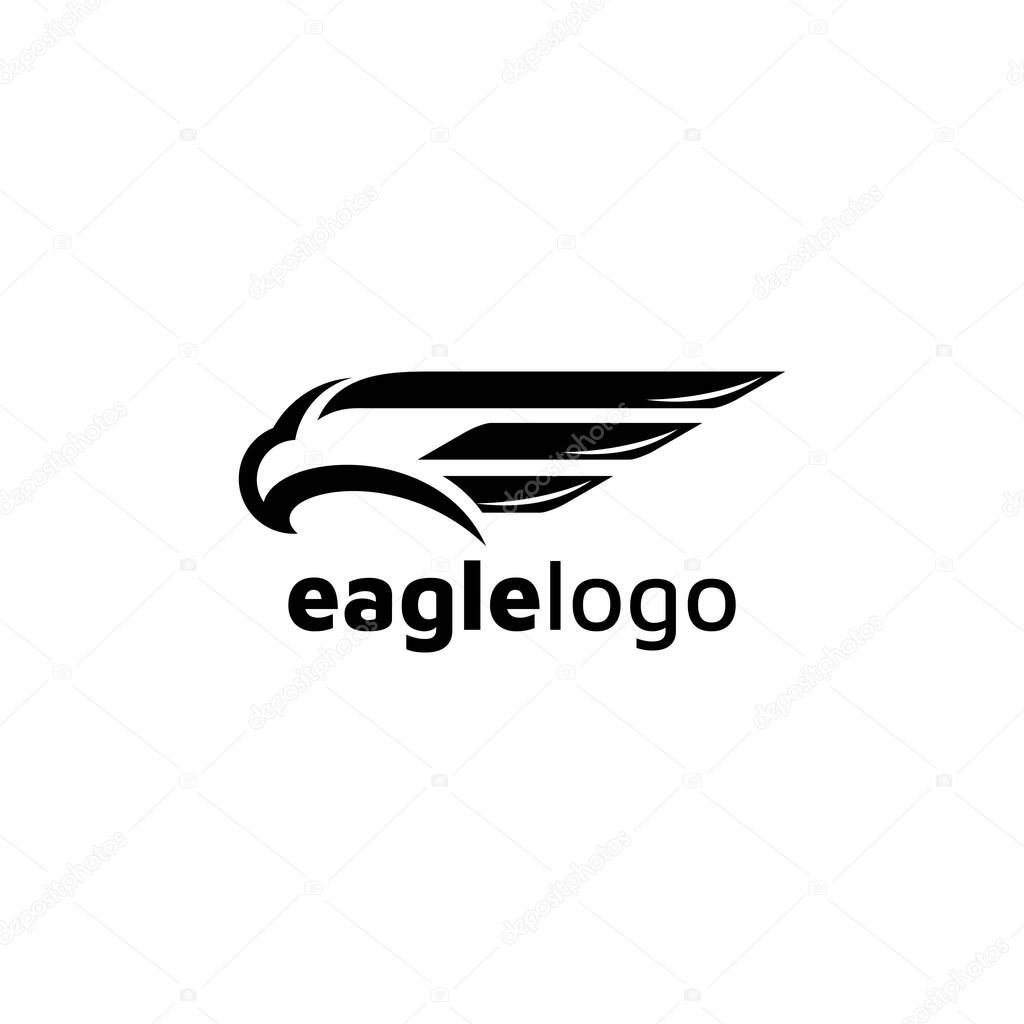 Eagle Logo design vector template negative space. Creative Wild Bird Falcon Hawk Logotype concept icon.