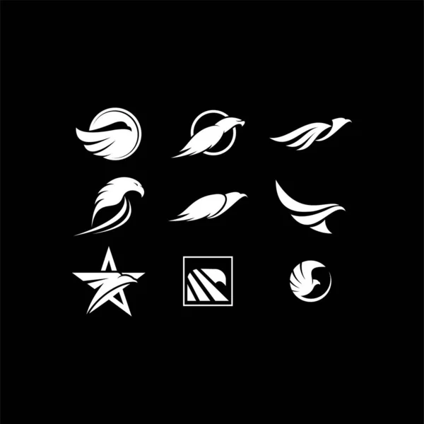 Шаблон векторного дизайну логотипу піктограм Eagle — стоковий вектор