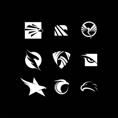 Kartal simgesi logo tasarım vektör şablonu