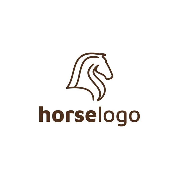 Lyx häst logotyp formad med enkel och modern form — Stock vektor