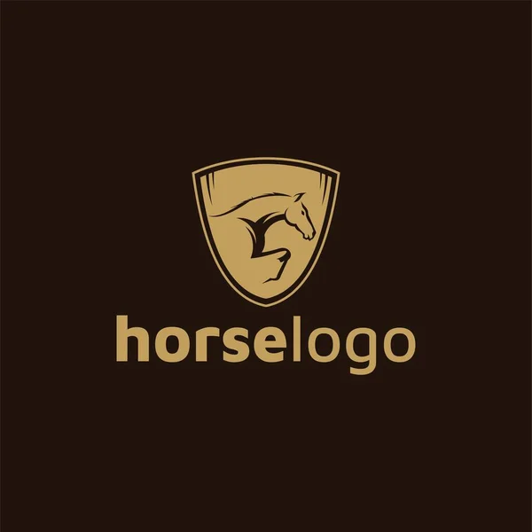 Lyx häst logotyp formad med enkel och modern form — Stock vektor