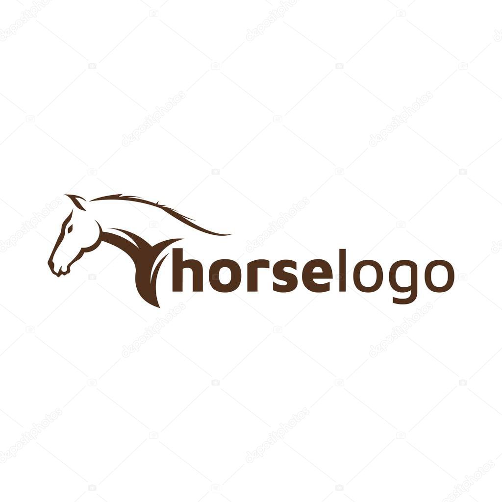 Luxury horse logo formed with simple and modern shape. Vector illustration