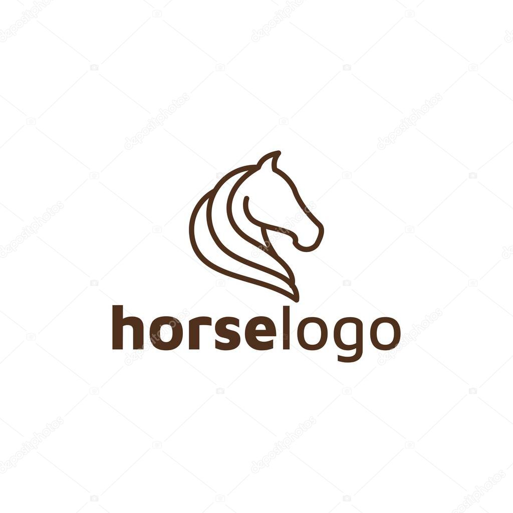 Luxury horse logo formed with simple and modern shape. Vector illustration