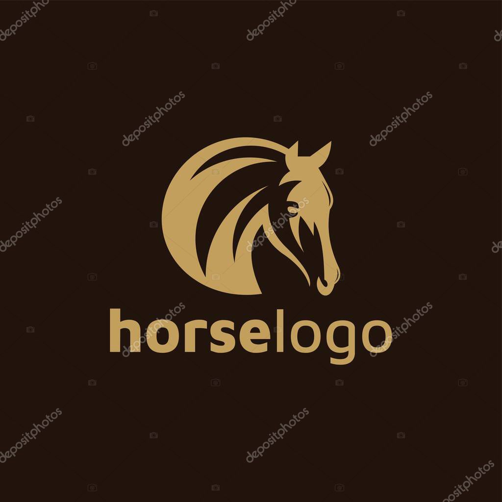 Luxury horse logo formed with simple and modern shape. Vector illustration