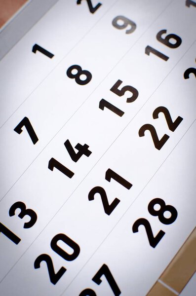 Закрытие страницы календаря, планирование времени, вертикальный вид
 