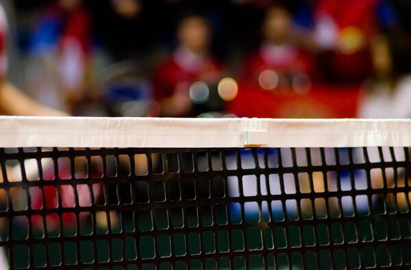 теннисная сетка крупным планом, горизонтальная. размытый фон
 