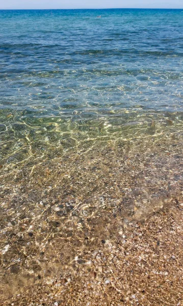 Bild Des Perfekten Sauberen Meeres Sonnigen Tagen Wasserstruktur Hintergrund — Stockfoto