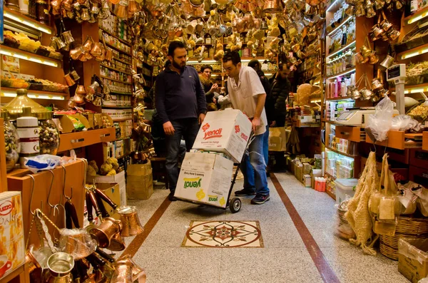 Istanbul Turquie Mars 2019 Intérieur Magasin Vendant Des Cafetières Turques — Photo