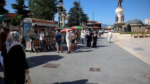 Skopje Macedonia Del Norte Junio 2019 Personas Diversidad Que Pasan — Foto de Stock