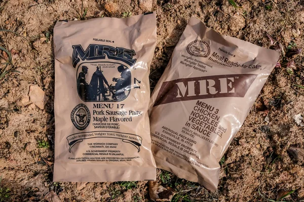 Yemek Hazır Yemek Mre Paketleri Abd Savunma Bakanlığı Tarafından Satın — Stok fotoğraf
