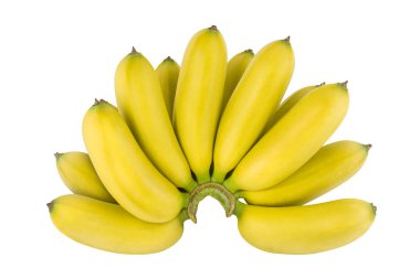 Kırpma yolu ile beyaz arkaplanda izole edilmiş muz demeti