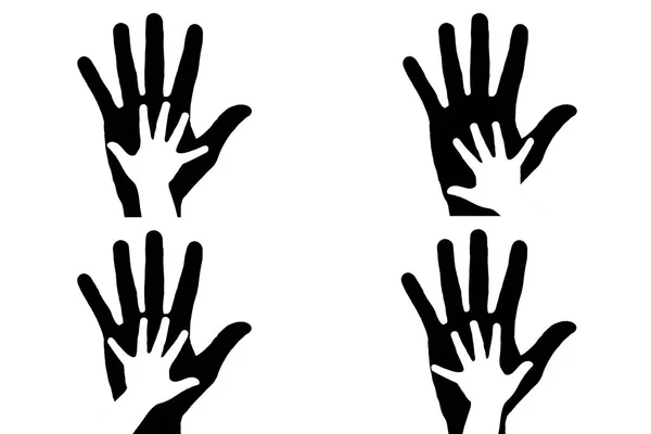 Silhouette Delle Mani Concetto Protezione Amore — Foto Stock