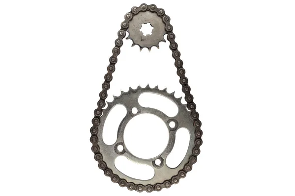 Roller Chains Sprockets Motorcycles White Background — Stock Photo, Image