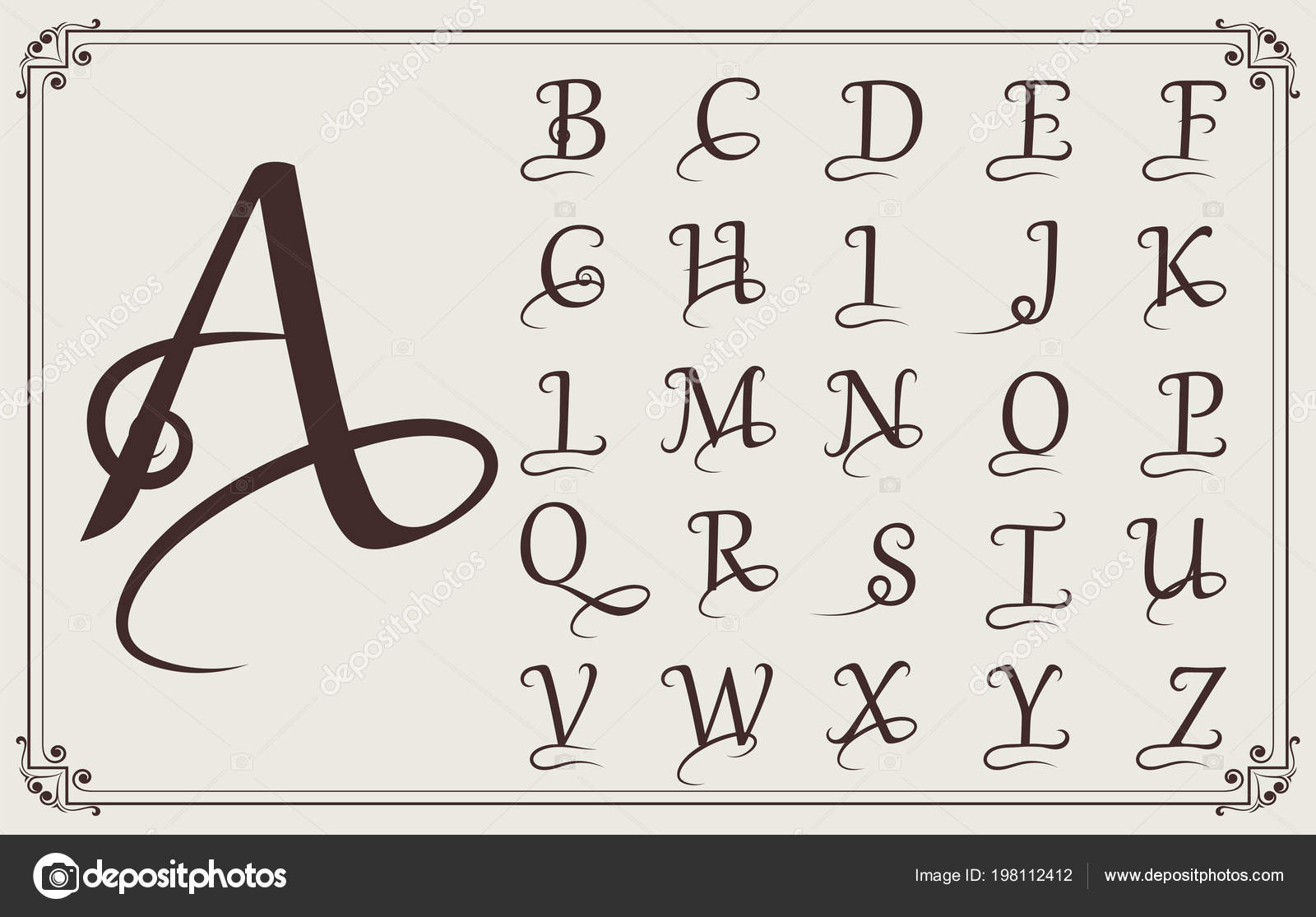 Vintage Decorative Font Monograms Logo Label Design Beautiful