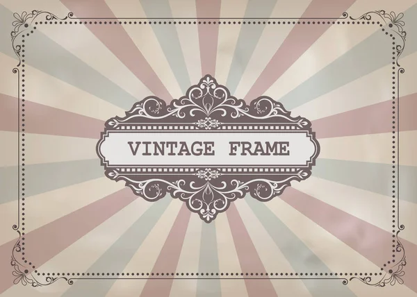 Vintage Frame Met Mooie Filigraan Decoratieve Rand Premie Uitnodigingskaarten Oude — Stockvector