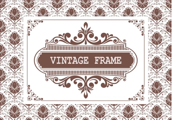 Cadre Vintage Avec Beau Filigrane Bordure Décorative Cartes Invitation Premium — Image vectorielle