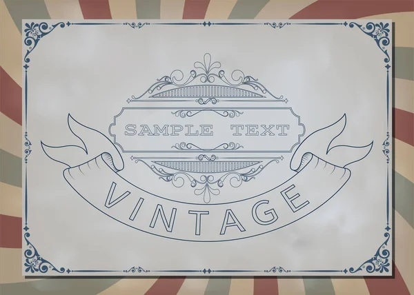 Vintage Frame Met Mooie Filigraan Decoratieve Rand Premie Uitnodigingskaarten Vectorillustratie — Stockvector
