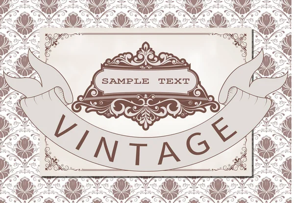 Vintage Frame Beautiful Filigree Decorative Border Premium Invitation Cards Ancient — Stock Vector
