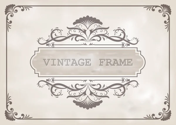 Decorative Frame Vintage Style Beautiful Filigree Retro Border Premium Invitation — Stock Vector