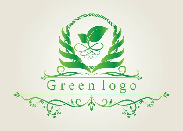 Logo Hoja Naturaleza Para Producto Premium Invitación Monograma Real Lujo — Vector de stock