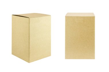 Karton kutu kırpma yolu ile beyaz arkaplanda izole
