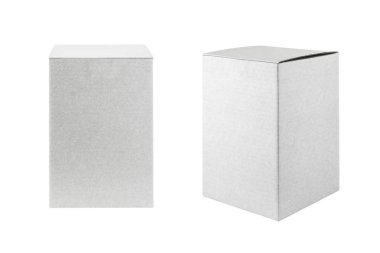 Karton kutu kırpma yolu ile beyaz arkaplanda izole