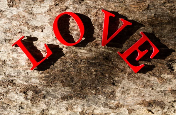 Slovo Láska Staré Dřevěné Pozadí Vintage Styl — Stock fotografie