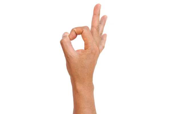 Рука Знак Ізольовано Білому Тлі — стокове фото