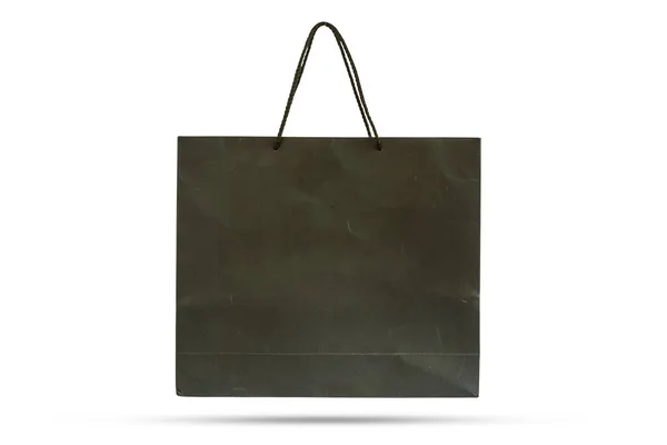 Black Paper Bag Isolated White Background Clipping Path — Stock Photo, Image